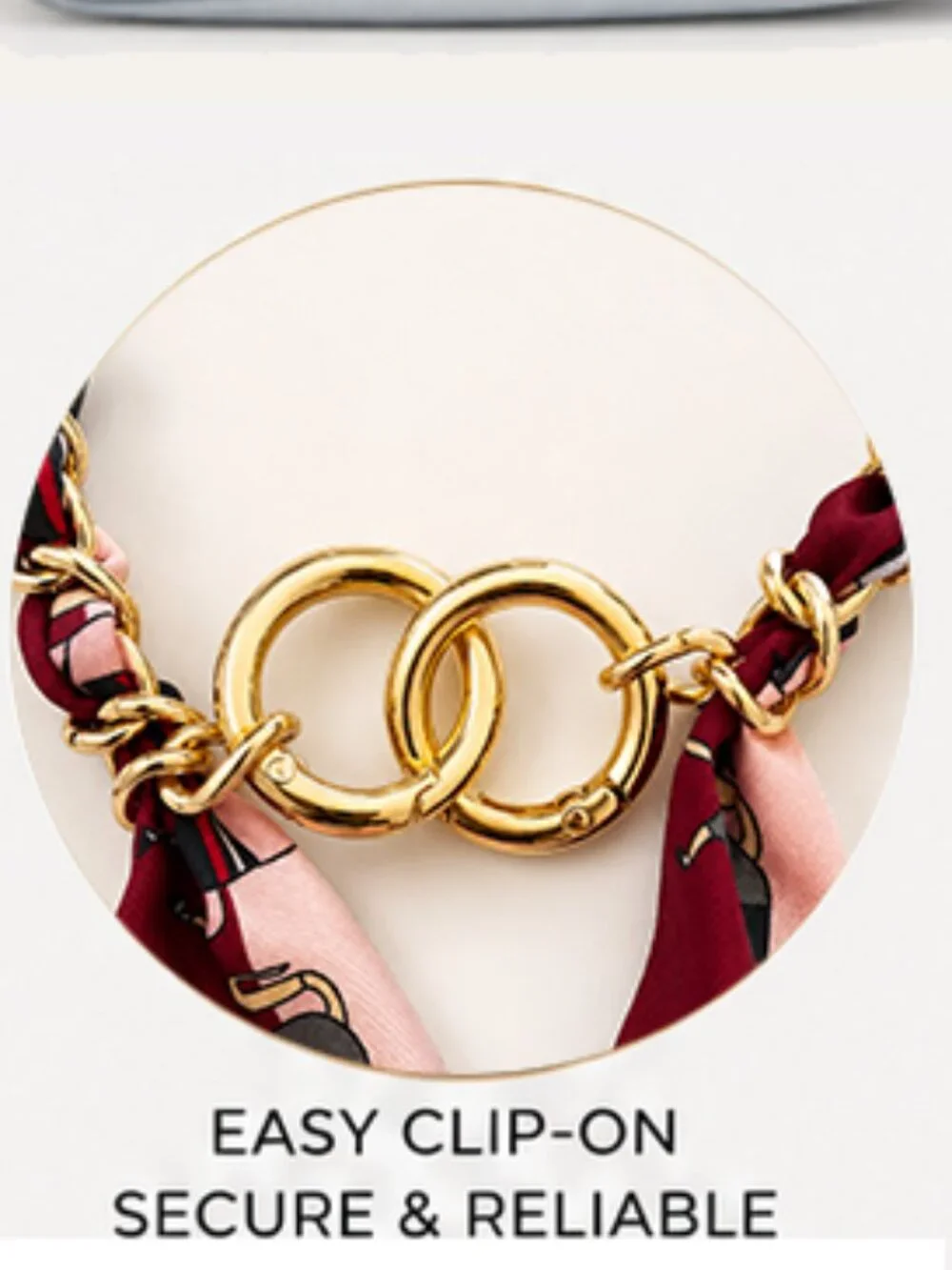 Ribbon Chain Phone Crossbody Lanyard with clear Tether Patch